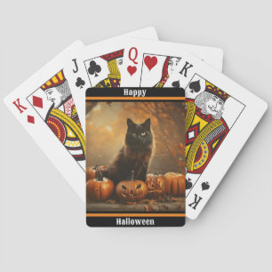 Happy Halloween Black Cat Collection Playing Cards