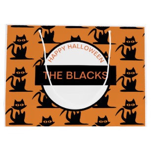 HAPPY HALLOWEEN BLACK CAT PERSONALIZABLE Gift Bag