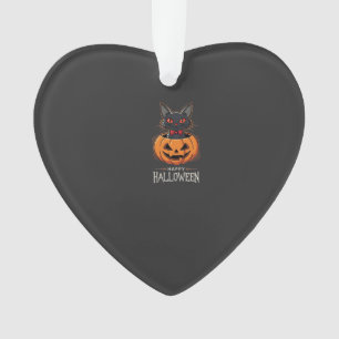 Happy Halloween Black Cat Pumpkin Design_1 Ornament