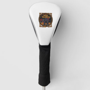 Happy Halloween Black Cat Pumpkins Bones_1 Golf Head Cover
