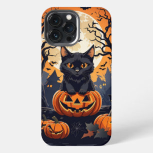 Happy Halloween black cat scene, Halloween gift iPhone 13 Pro Max Case