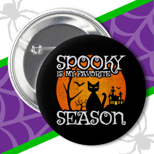 Happy Halloween Black Cat Spooky Season Funny Hall 6 Cm Round Badge