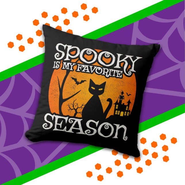 Happy Halloween Black Cat Spooky Season Funny Hall Cushion (Creator Uploaded)