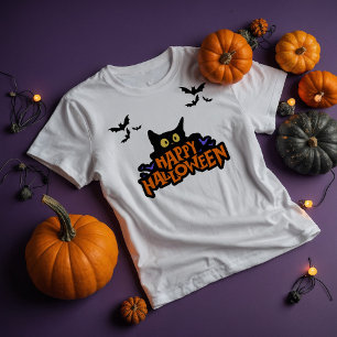 Happy Halloween black cat T-Shirt