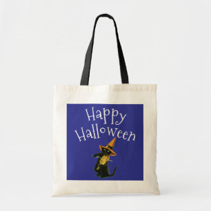 Happy Halloween, Black Cat Tote Bag