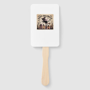 Happy Halloween Black Cat Witch Classic T-Shirt Hand Fan