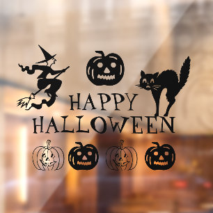 Happy Halloween black cute window decor