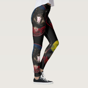 Happy Halloween, Black Dog Howling At The Moon Leggings