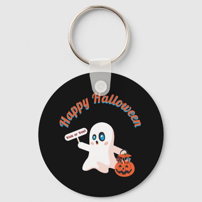 Happy Halloween Black keyChain (Front)