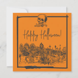 Happy Halloween Black & Orange Card