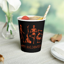 Happy Halloween Black Orange Skeleton Party 