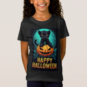 Happy Halloween Black Panther Kitten T-Shirt