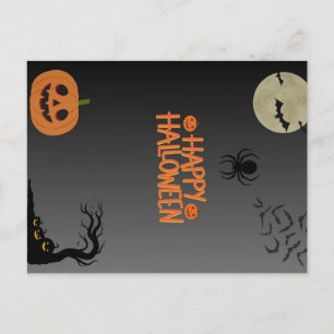 Happy Halloween Black Postcard