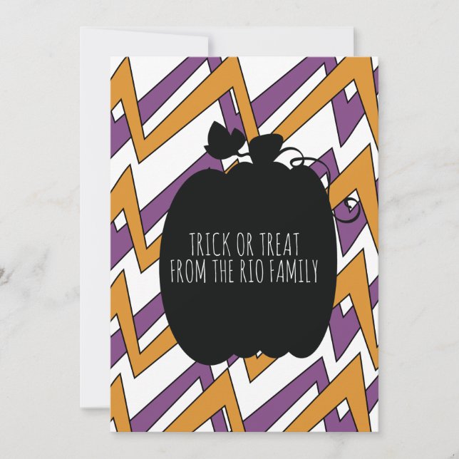 Happy Halloween Black Pumpkin Pattern Card (Front)