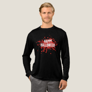 Happy Halloween Blood Splatter – Custom Logo Tri-Blend Shirt