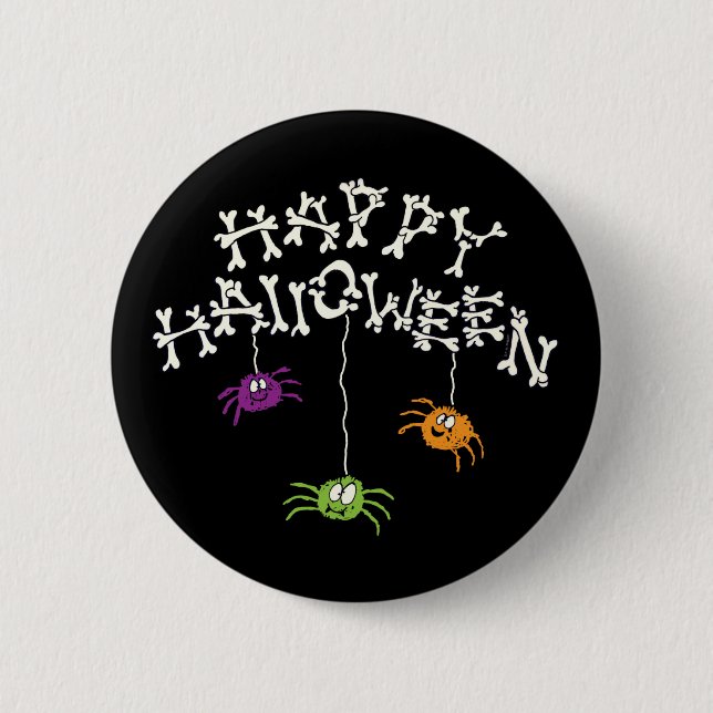 Happy Halloween Bones 6 Cm Round Badge (Front)