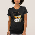 Happy Halloween Boo - Funny Emoji Witch T-shirt<br><div class="desc">Trick or Treat in comfort and style with this trending Halloween fashion tee shirt. With black and orange Boo text, scary, funny and spooky emotions witch emoji with a hat. Wear to a house, office or school party costume contest. Makes a good alternative to wearing full bulky adult costumes, and...</div>