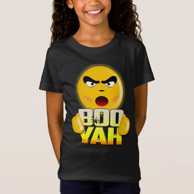 Happy Halloween Boo Yah - Funny Emoji T-shirt (Front)