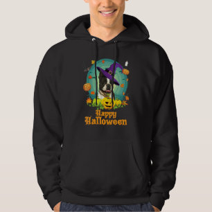 Happy Halloween Boston Terrier Dog Pumpkin Witch G Hoodie