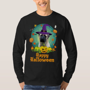 Happy Halloween Bullmastiff Dog Pumpkin Witch Ghos T-Shirt