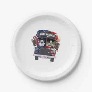 happy halloween bus shirt Party people Paper Plate