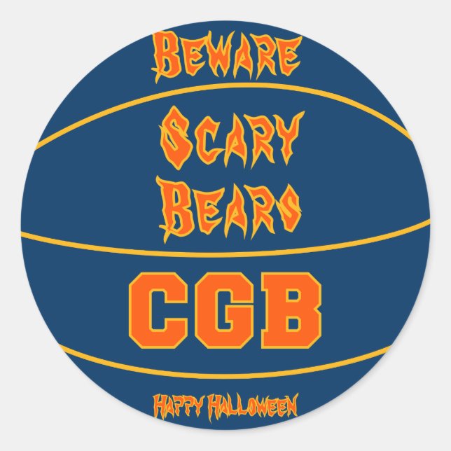 Happy Halloween California Football Helmet Logo Classic Round Sticker (Front)