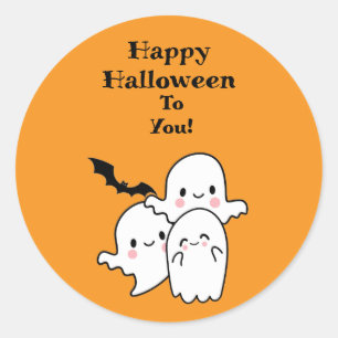 Happy Halloween Can Personalise Classic Round Sticker