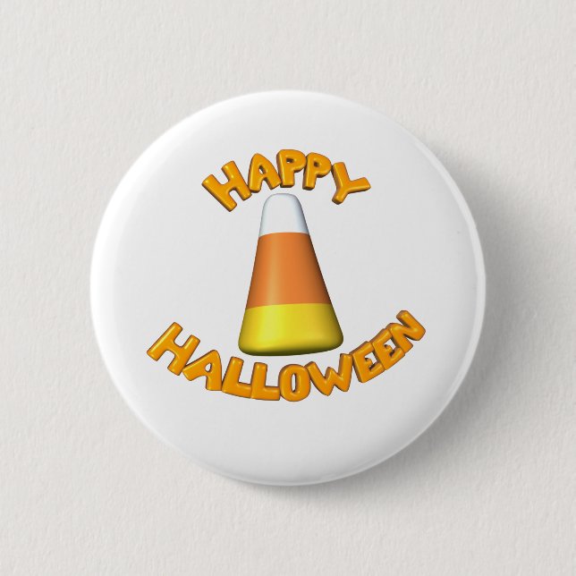 Happy Halloween Candy Corn 6 Cm Round Badge (Front)