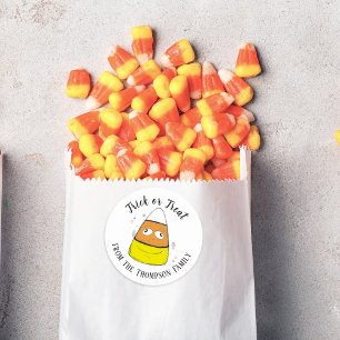 Happy Halloween Candy Corn Cute Whimsical Classic Round Sticker