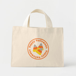 Happy Halloween, Candy Corn  Halloween Mini Tote Bag