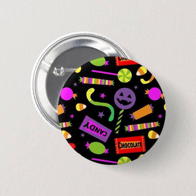 Happy Halloween Candy Pattern 6 Cm Round Badge (Front & Back)