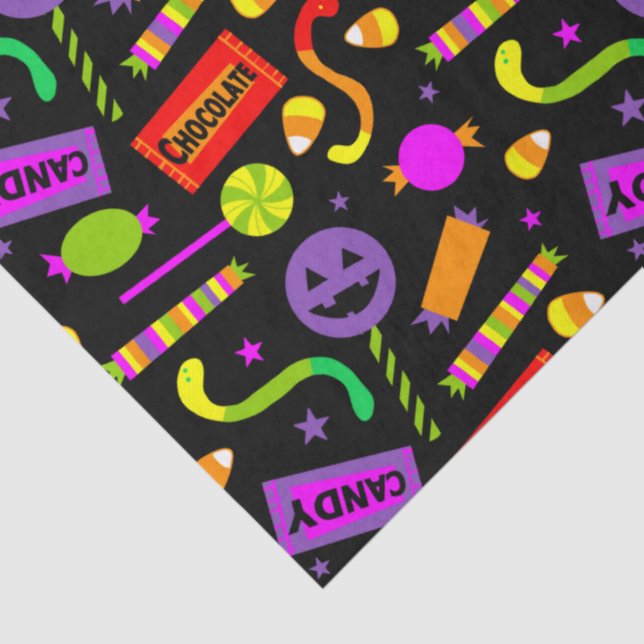 Happy Halloween Candy Pattern Tissue Paper (Detail)