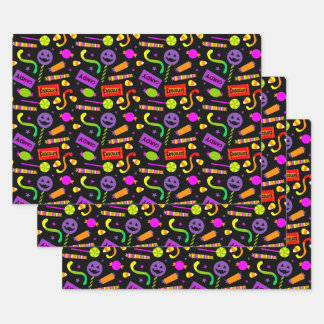 Happy Halloween Candy Pattern Wrapping Paper Sheet