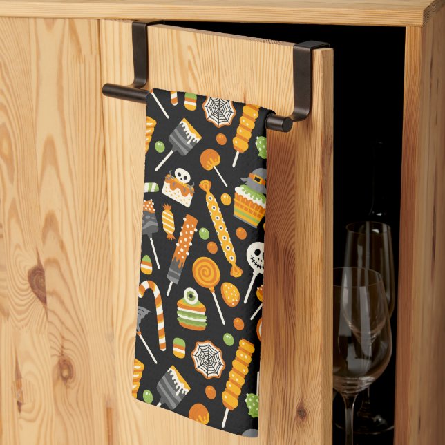 Happy Halloween Candy Tea Towel (Thirds Fold)