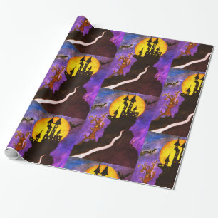 Happy Halloween Castle Wrapping Paper