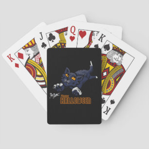 Happy Halloween Cat and Mouse Playing Cards