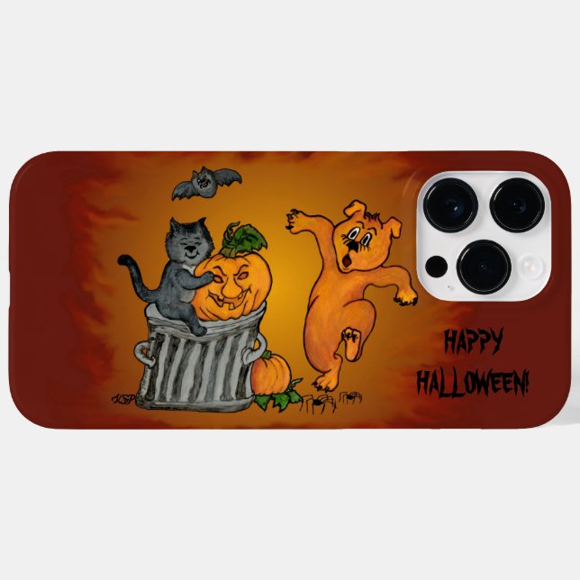 Happy Halloween! Cat Bat Dog and Spider Case-Mate iPhone Case (Back (Horizontal))