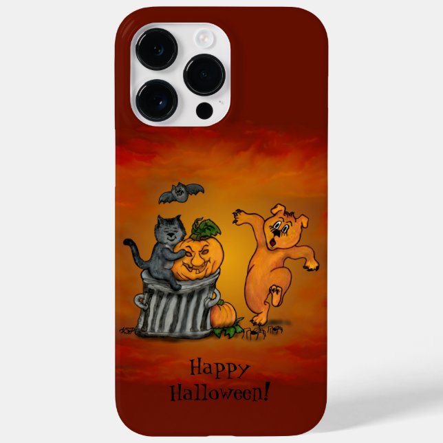 Happy Halloween! Cat Bat Dog and Spider Case-Mate iPhone Case (Back)