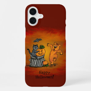 Happy Halloween! Cat Bat Dog and Spider iPhone 16 Plus Case