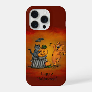Happy Halloween! Cat Bat Dog and Spider iPhone 15 Pro Case