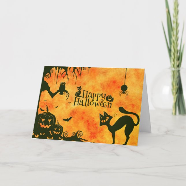 happy halloween cat card (Front)