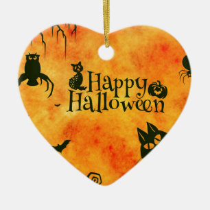 happy halloween cat ceramic tree decoration