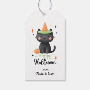 Happy Halloween Cat Custom Gift Tags