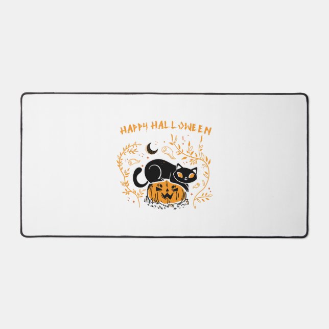 happy halloween cat love desk mat (Front)