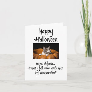 Happy Halloween, Cat Lover Card with Saying