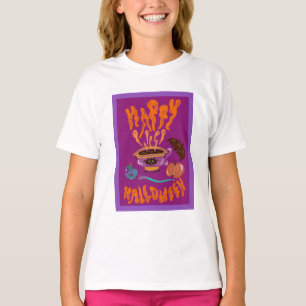 Happy Halloween cat lover witch’s cup of coffee T-Shirt