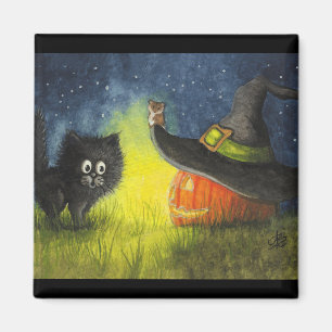 Happy Halloween Cat Magnet by Bihrle