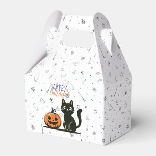 Happy Halloween cat & pumpkin Favour Box