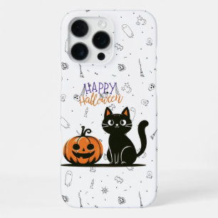 Happy Halloween cat & pumpkin iPhone 16 Pro Max Case