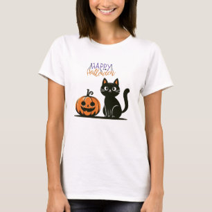 Happy Halloween cat & pumpkin T-Shirt